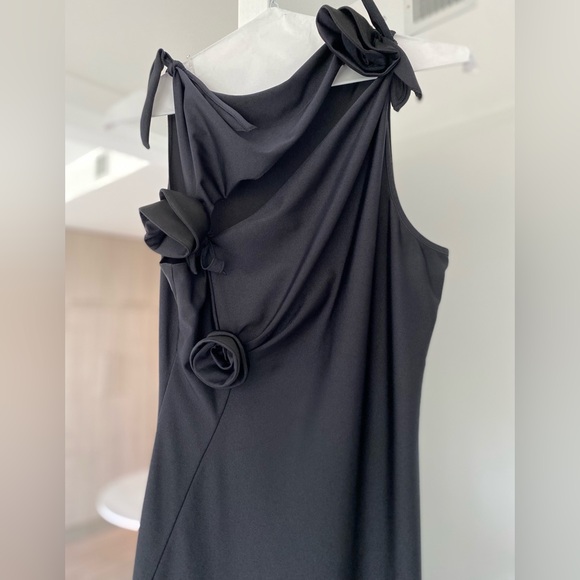 Coperni Black Asymmetric Flower Maxi Dress - Picture 5 of 6